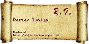 Retter Ibolya névjegykártya